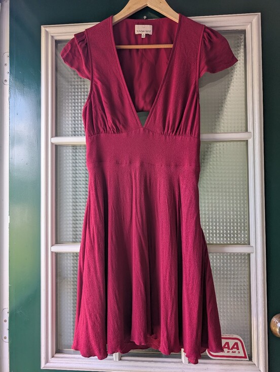 Sunday Best Dresses & Skirts - Sunday Best Raspberry V-Neck Fit & Flare Mini Dress